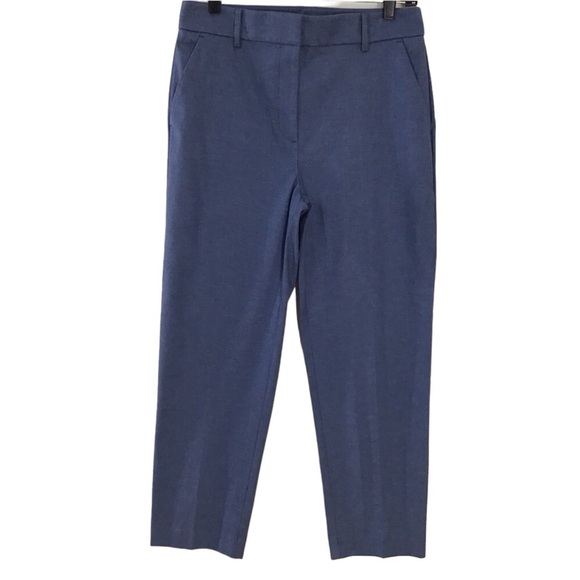 Loft The Perfect Straight Blue Cropped Pants Size 6 NEW - Picture 2 of 7